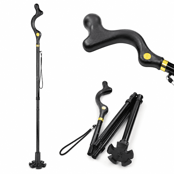 Walking Cane for Women and Men Folding Canes for Seniors & KidsLightweight,Adjustable,Portable Travel Cane with Wrist Strap