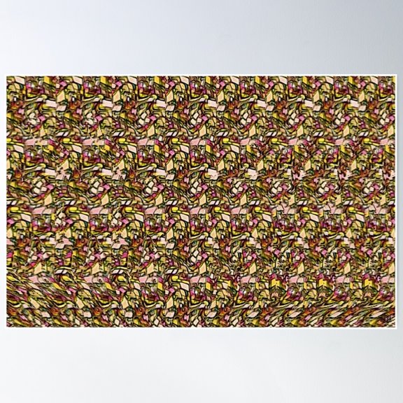 Walking Cat Stereogram Poster Wall Art, Modern Wall Decor For Living Room Bedroom, 8x12 UNFRAMED