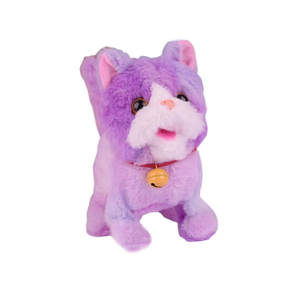 Walking Cat Toy Talking Plush Kitty Figure Soft Material Interactive Electronic Pet for Children Playtime