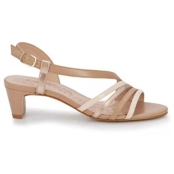 Walking Cradles Wc Lettie Women Dress Sandals In Rose Gold Multi Leather