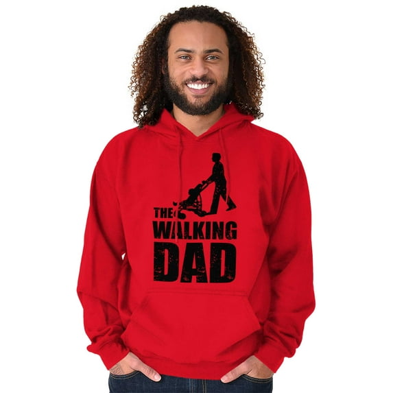 Walking Dad Nerdy Zombie Movie Lover Men's Big & Tall Graphic Hoodie Brisco Brands 3X