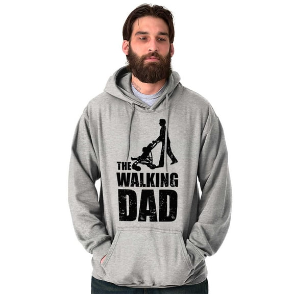 Walking Dad Nerdy Zombie Movie Lover Men's Big & Tall Graphic Hoodie Brisco Brands 3X