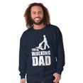thumbnail image 1 of Walking Dad Nerdy Zombie Movie Lover Men's Big & Tall Crewneck Sweatshirt Brisco Brands 3X, 1 of 4