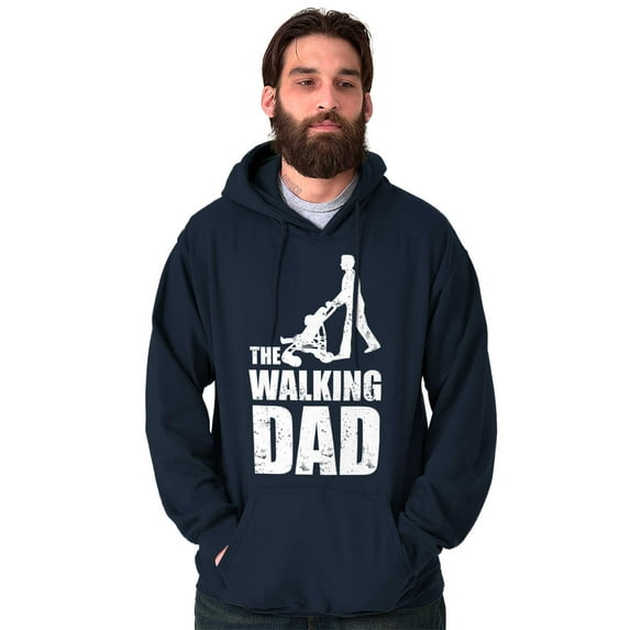 Walking Dad Nerdy Zombie Movie Lover Men's Big & Tall Graphic Hoodie Brisco Brands 5X