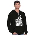 thumbnail image 1 of Walking Dad Nerdy Zombie Movie Lover Men's Big & Tall Graphic Zip Up Hoodie Brisco Brands 2X, 1 of 4