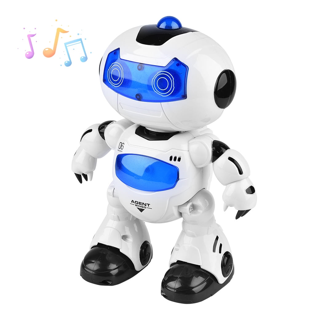 Lvelia Robot Toy for Kids, Intelligent Electronic Walking Dancing RC Robot Toys with Flashing Lights and Music, Blue