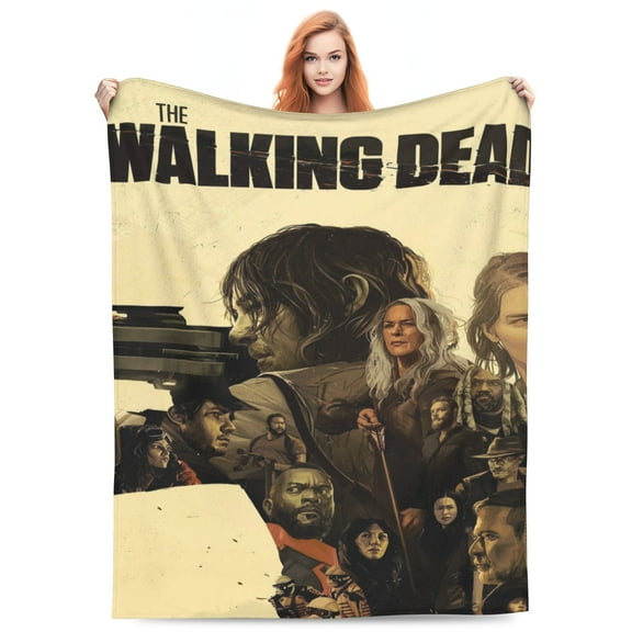 Walking Dead Bed Blanket Super Soft Fleece Throw Blanket Lightweight Warm Cozy Cartoon Blankets Gifts for Kids Adults 40"x30"