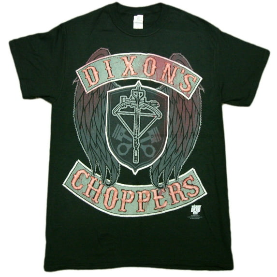 Walking Dead Daryl Dixon's Chopper Faux Stitch Men's Black Shirt, Medium