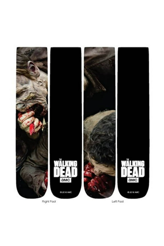 Walking Dead Eating Walkers 360 Photoreal 1 Pair Of Socks