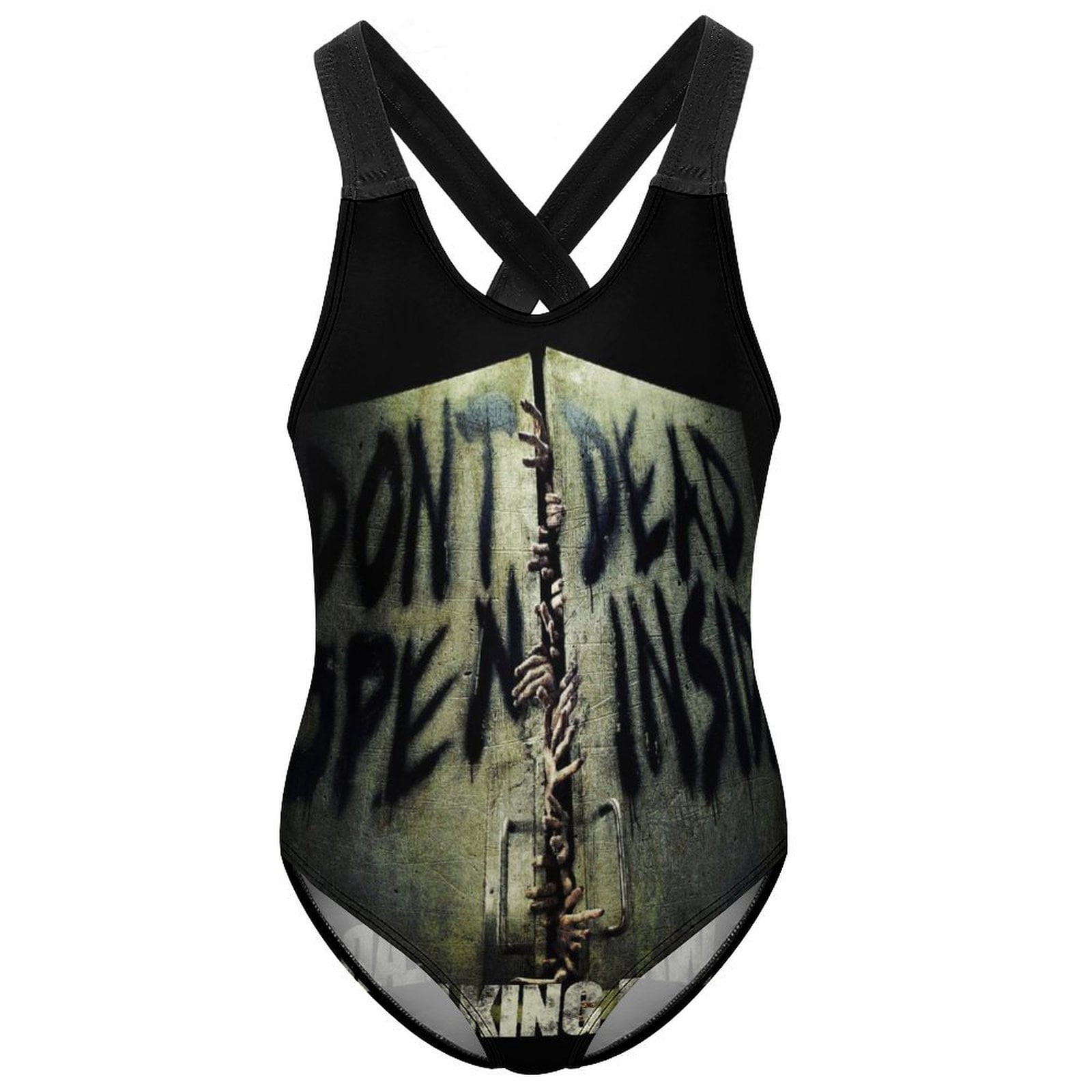 Walking Dead Girls Swimwear Cartoon Cross Shoulder Swimsuit Bathing ...