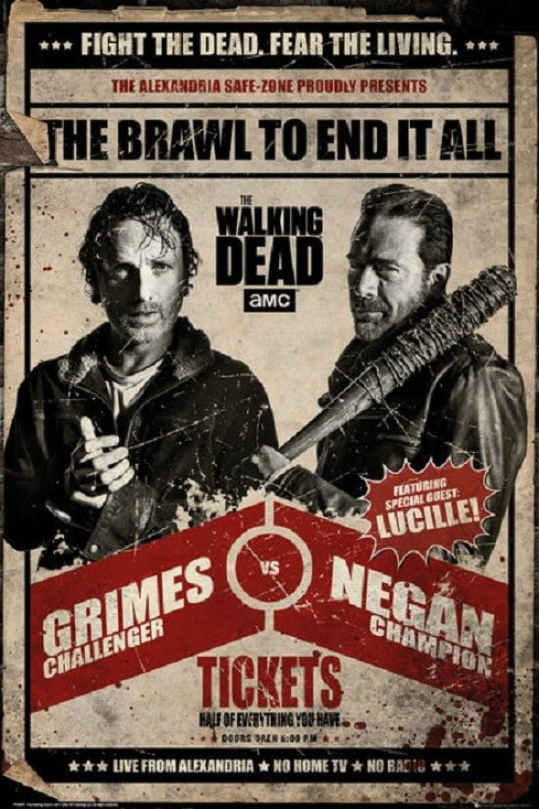 The Walking Dead Season 8 Framed Poster, Rick vs Negan, TWD, NEW, USA