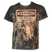 Walking Dead Mens Warning We Are All Infected Sublimated T-Shirt-Medium