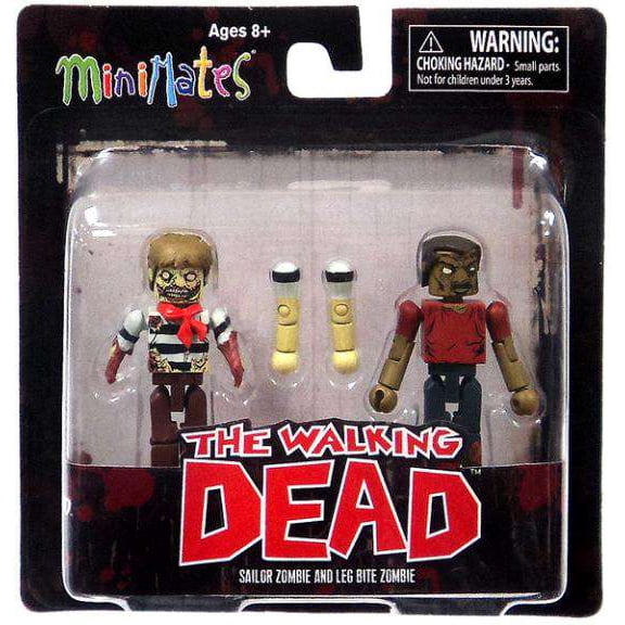 Walking Dead Minimates s2 Sailor Zombie & Leg Bite Zombie figures Diamond 101148