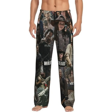 Walking Dead Pajama Pants for Men, Super Soft All over Print Lounge Pants Sleepwear Bottom with Pockets Drawstring
