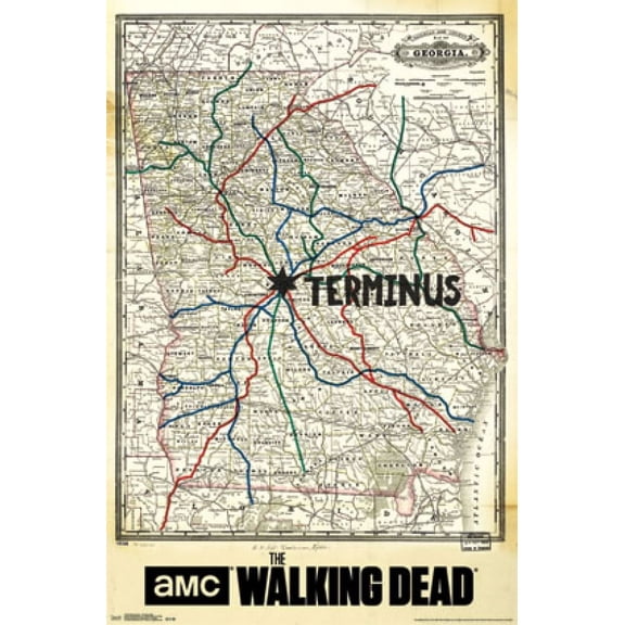 Walking Dead - Terminus Map Poster Print (24 x 36)