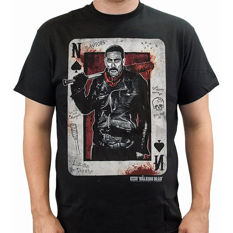 Walking Dead The Negan Playing Card Adult T-Shirt (Small, Black)