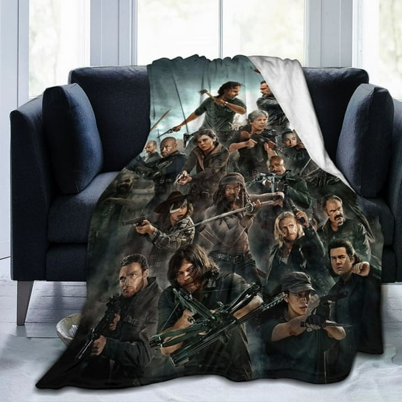 Walking Dead Throw Blanket 50"X40" Soft Flannel Lightweight Plush Air Conditioner Quilt Suitable For Sofa,Living Room,Bedroom,Double Bed