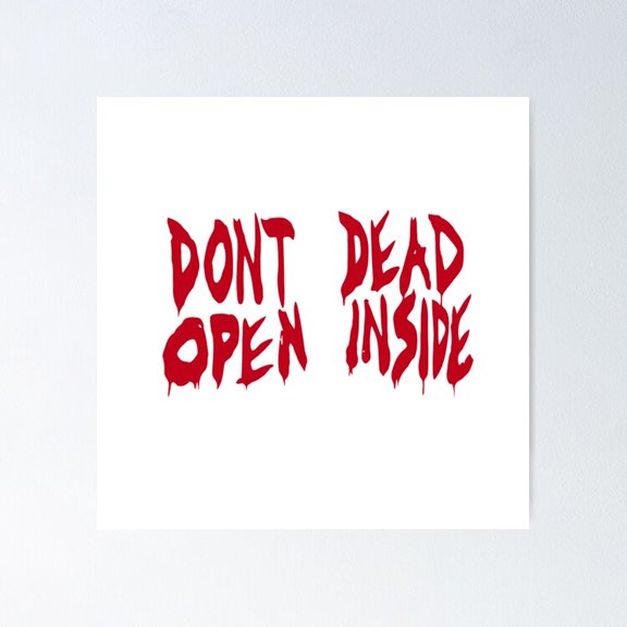 Walking Dead Warning Sign Dont Eat Open Inside Apocalyptic Horror Art, Unframed Poster
