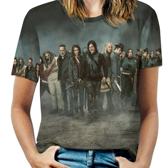 Walking Dead Womens T-shirts Crewneck Shirts Blouse Short Sleeve Tee Shirts Girls Tops S