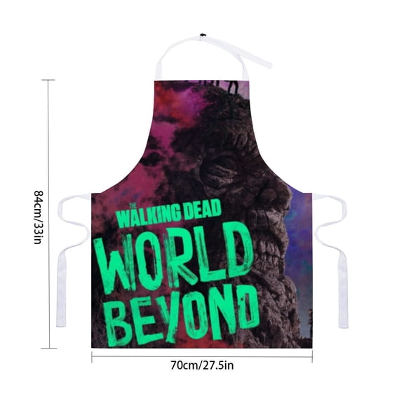 The Walking Dead apron made of waterproof material with pockets, suitable for adults, adjustable kitchen apron for cooking, drawing, and craftingfor 33" x 28".