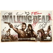 Walking Dead cast autographed 2013 Comic-Con photo card Andrew Lincoln Norman Reedus JSA