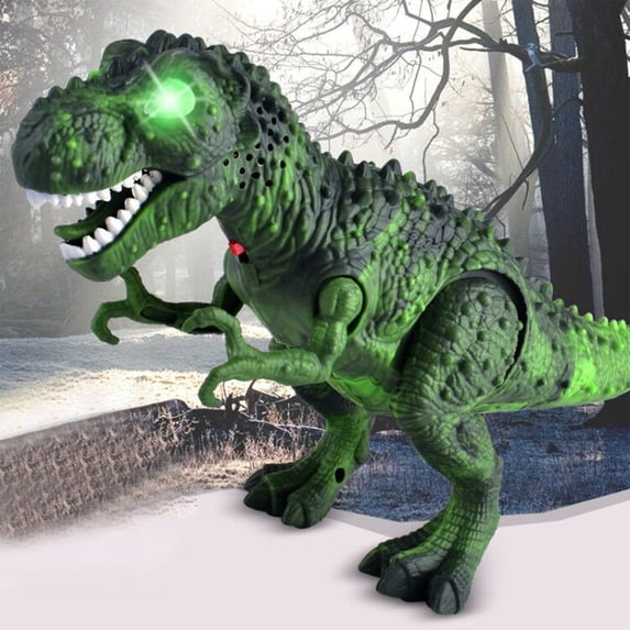 Walking Dinosaur , 1 Pack Realistic Roaring T- with LED Lights, Christmas Gift Party, Green