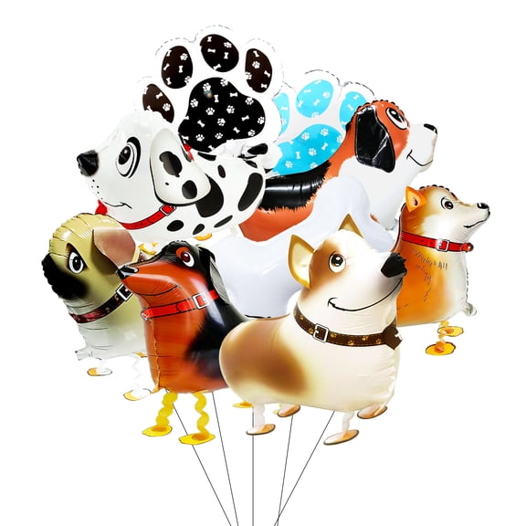 9pcs Dog Foil Balloons for Dog Party Supplies, Walking Dog Balloons Dog Birthday Balloons for Puppy Birthday Party Decorations Supplies Pet Party Decorations