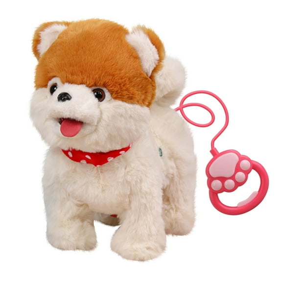 Walking Dog Electric Interactive Talking Musical Dog Plush Toy with Remote Control Leash Christmas Birthday Gifts for Kids Toddlers (A)