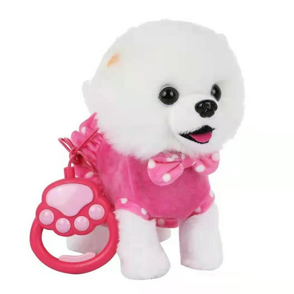 Walking Dog Plush Toy Toddler Crawling Learning Toy with Music Leash Rope Puppy Dog Toy Electronic Gift Boy Girl Favor