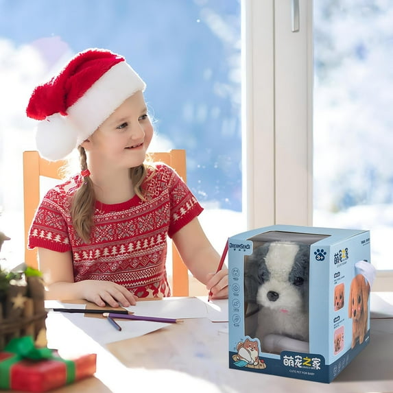 Walking Dog Toy for Kids,Plush Toys Puppy,Electronic Toy Dogs That Walk and Bark,Realistic Toys for Girls Boys Toddler Toys,Barking Wagging Tail Interactive Dog Plush,Puppy Pet Care Gifts for Girls