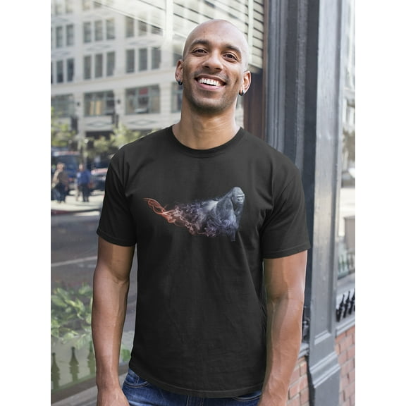Walking Gorilla Smoke Art T-Shirt Men -Image by Shutterstock, Male XX-Large
