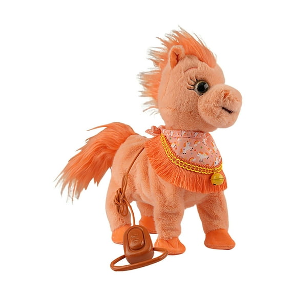 Walking Horse Toy,Horse Toys,My Realistic Miniature Mechanical Walking Pony Toy - Interactive Robotic Pony Plush with Sound & Motion, Soft Stuffed Animal Toy for Teens(A)