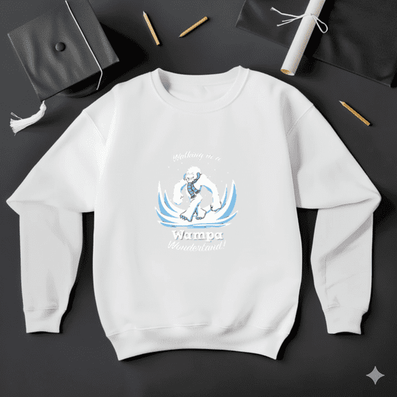 Walking In A Wampa Wonderland Funny Sci-Fi Holiday Humor Sweatshirt, up to size 5XL