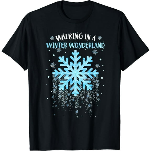 Walking In A Winter Wonderland Snowflake Christmas Pajamas T-Shirt tee