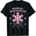 thumbnail image 1 of Walking In A Winter Wonderland Tie Dye Snowflake Christmas T-ShirtMen's and women's gift, black and white T-shirt, size: Extra large S-4XL, 1 of 4