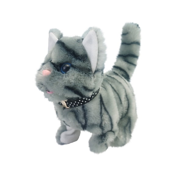 Walking Kitty Plush Toy Electric Interactive Cat Stuffed Animal Cat Pet Toy Kitten Birthday Gift for Cat Lovers