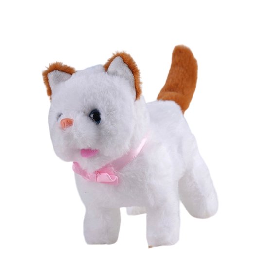 Walking Meowing Plush Cats Electronic Pet With Realistic Sounds And Educational Gift for Preschool Toddler Gift