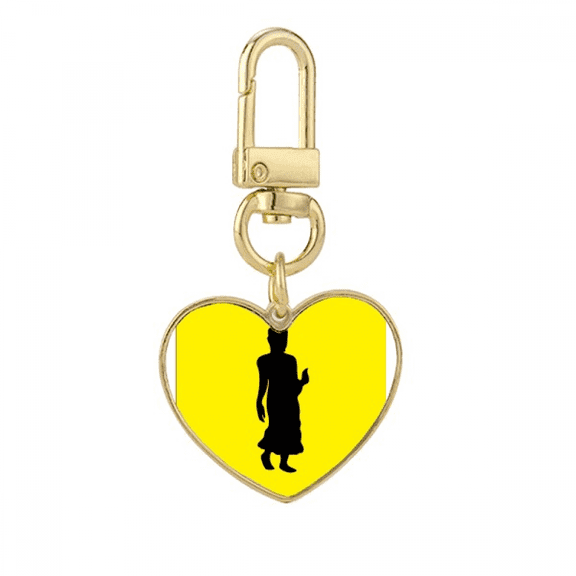Walking Missionary Faith Mellow Gold Heart Keychain Metal Keyring Holder