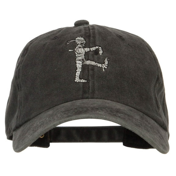 Walking Mummy Embroidered Unstructured Cotton Cap - Black OSFM