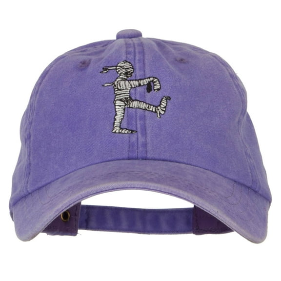 Walking Mummy Embroidered Unstructured Cotton Cap - Purple OSFM