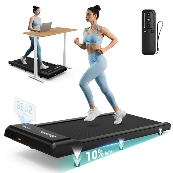 Dprodo Walking Pad with 10% Incline,Walking Pad Treadmill for Home Office,2.5 HP Under Desk Treadmill with LED Display & Remote,265 Lbs Capacity