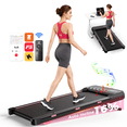 thumbnail image 1 of Walking Pad with 12-Level Auto Incline, 4 MPH Under Desk Treadmill, 2.5HP Motor, 16% Incline, APP & LED Display, 300 LBS Capacity for Home Office, Pink, 1 of 8