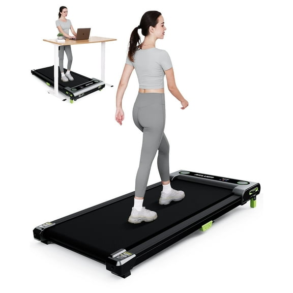 Walking Pad 2 in 1 Under Desk Treadmill, 2.5HP Low Noise Walking Pad Running Jogging Machine with Remote Control for Home Office, Lightweight Portable Desk Treadmill Installation Free