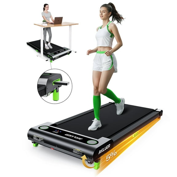 Walking Pad 2 in 1 Under Desk Treadmill, 2.5HP Low Noise Walking Pad Running Jogging Machine with Remote Control for Home Office, Lightweight Portable Desk Treadmill Installation Free