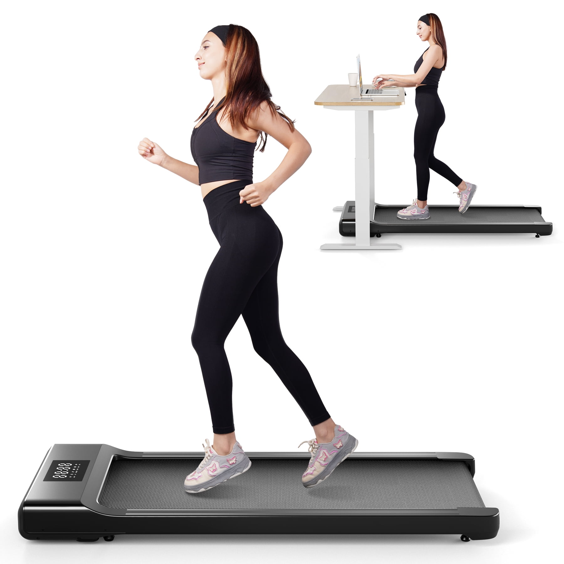Walking Pad,Under Desk Treadmill with Rewards Program, Quick Setup, 2.5HP, APP/Remote Control, LED Display, 300 lbs Capacity