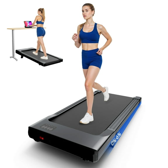 MJWW 6% Walking Pad with Incline,No-Assembly Walking pad Treadmill with APP and Remote Control,LED Display,2.5 HP Quiet Under Desk Treadmills,300 lbs Capacity