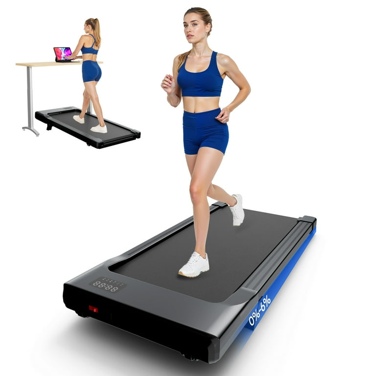 Walking Pad With Auto Incline For Home Office, Under Desk Treadmill With Double Shock Absorption, Walking Treadmill Pad With Smart APP & Remote Control, 300lbs Weight Capacity