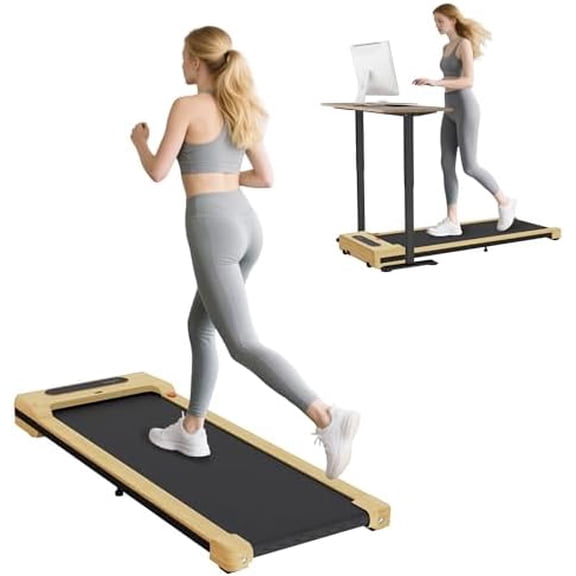 Walking Pad, 2.5HP Under Desk Treadmill with Remote Control, Transport Wheels and LED Display, Quiet Walking Jogging Machine for Home Gym Office, 264 lbs Capacity, Installation-Free