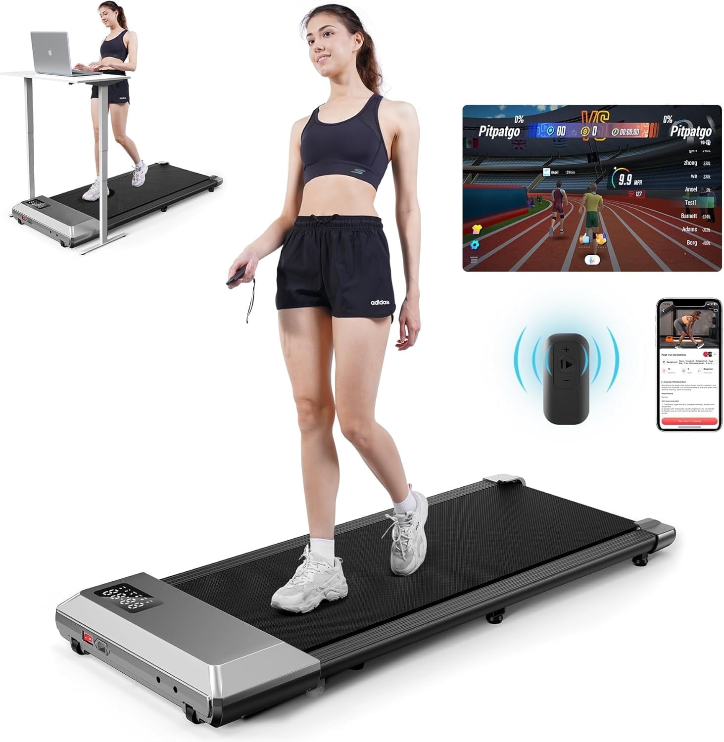 Folding Treadmill with Bluetooth and Incline by EFITMENT T013 Walmart