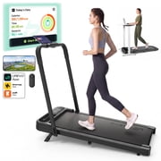 UREVO Strol 2E Pro Smart Walking Pad Treadmill with Safety Handle, 12% Incline, APP, LED Display, Under Desk